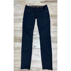Rock Revival Women's Beliss Black Rhinestone Stretch 5 Pocket Jeans Size 28x29